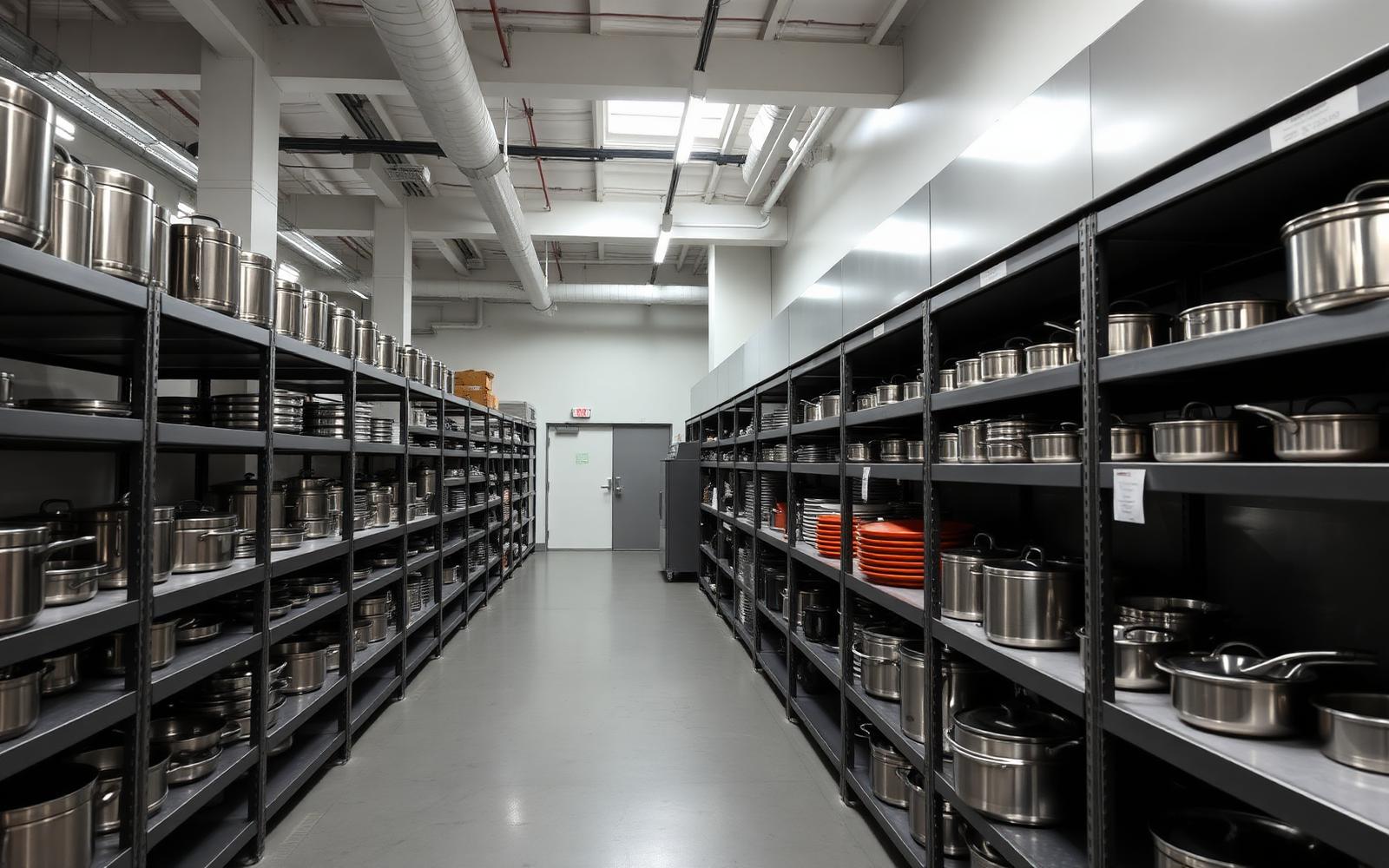 Warehouse with foodservice equipment
