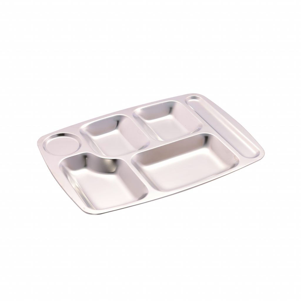Stainless Rectangular Compartment Plate