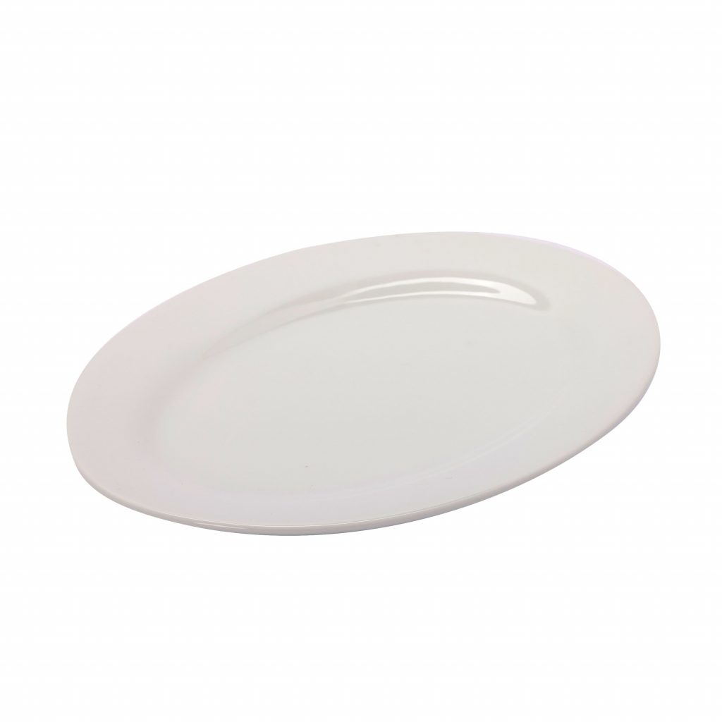 Ceramic Oval Plate Rolled Edge