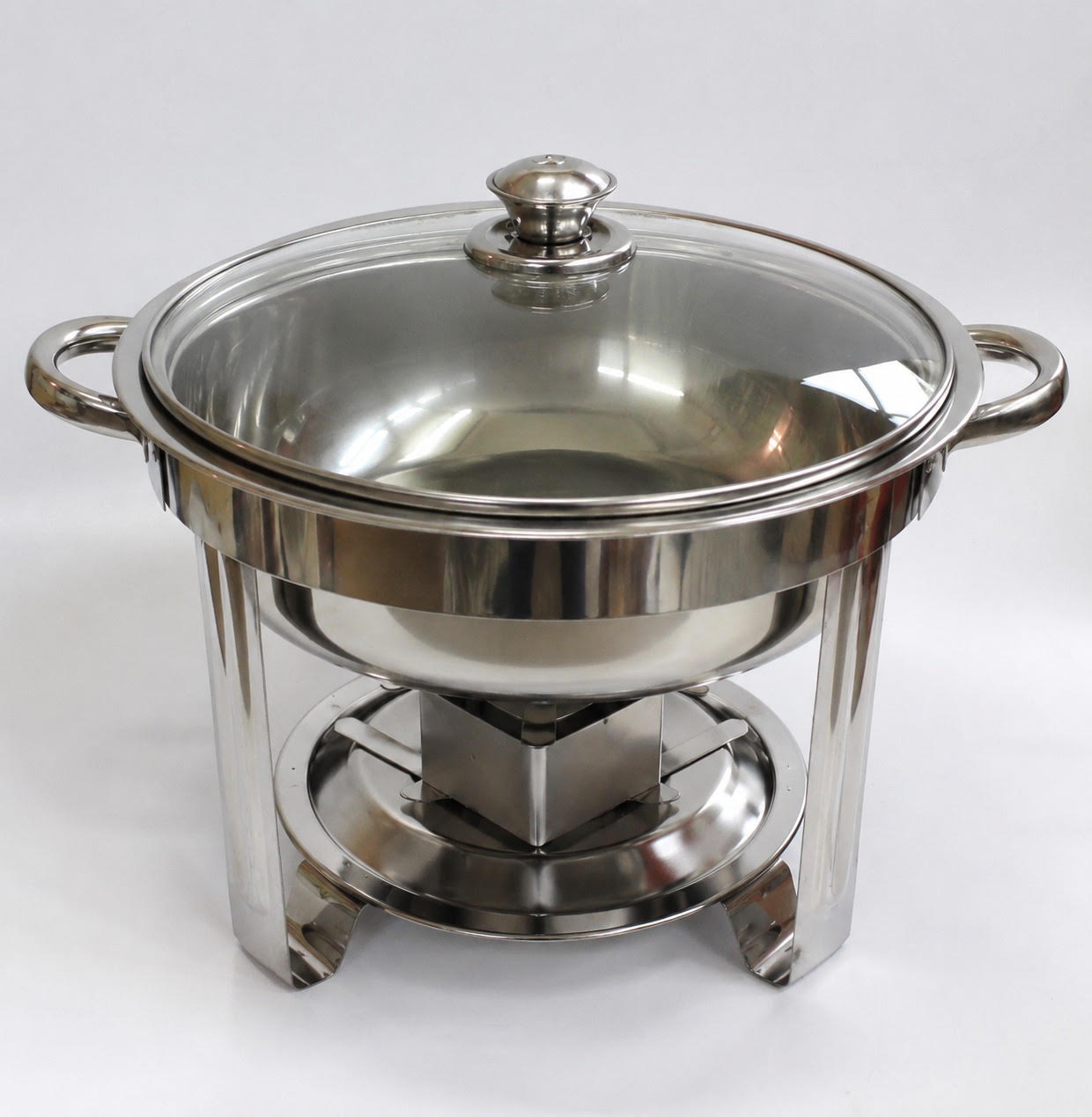 Round Chafing Dish with Glass Lid 5.0L